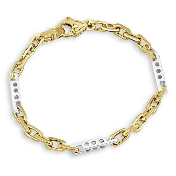 Pompeii Men's Figaro Link 14k Gold (25gram) or Platinum (41gram) 4.5mm Bracelet 8.5" (,)