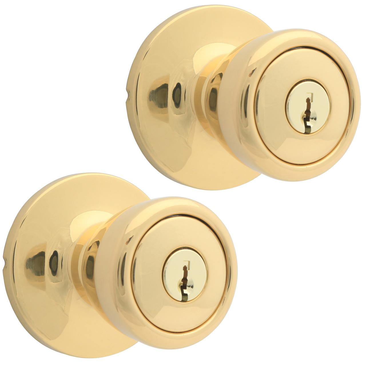 Lokhaus Keyed Entry Tulip Doorknob Polished Brass 2 Count