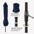 thumbnail image 3 of JUSTLET 10ft Patio Umbrella w/ Easy Crank & Tilt, 8-Rib Heavy-Duty Market Umbrella - Outdoor Umbrella for Backyard, Garden, Patio, Deck, Cafe, and Restaurant, Deck & Backyard - Navy Blue, 3 of 8
