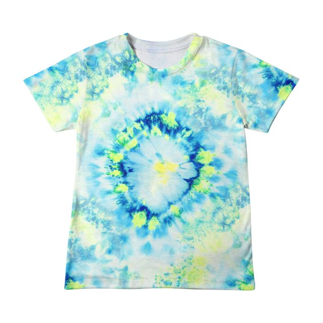 Hauts d'Été Décontractés Filles Garçons Mode Manches Courtes Dégradé Imprimé Hauts Col Rond Enfant T-Shirt Ample d'Été