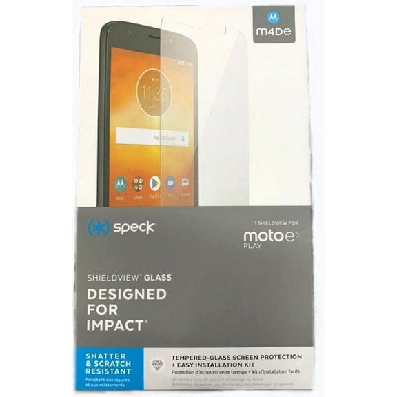 Speck ShieldView Glass Screen Protector for Moto E5 Play, Clear