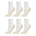 thumbnail image 2 of Just Me Women's 6 Pair Pack Barely There Micro Liner No-Show Socks - Womens - Female, One Size, Tan, 2 of 5