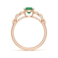 thumbnail image 2 of ANGARA Natural Nature Inspired Round Emerald Leaf Shank Ring in 14K Rose Gold for Women (Size-6mm) | May Birthstone, Birthday, Anniversary, Jewelry Gift for Women | Natural Emerald Ring, 2 of 10