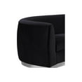 thumbnail image 4 of Homestock Modern Motifs Modern, Contemporary Velvet Upholstered Chair with Stainless Steel Base in Rich Metallic Finish, Living Room Furniture-Color:Black and Chrome,Size:Armchair, 4 of 10