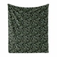 thumbnail image 1 of Tropical Soft Flannel Fleece Blanket, Exotic Foliage Hand Drawn Floral Baby Eucalyptus Branches Hawaii Flora, Cozy Plush for Indoor and Outdoor Use, 60" x 80", Sage Green and Black, by Ambesonne, 1 of 6