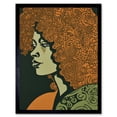 thumbnail image 1 of Woman Portrait Illustration with Pattern Afro Hair Art Print Framed Poster Wall Decor 12x16 inch, 1 of 5