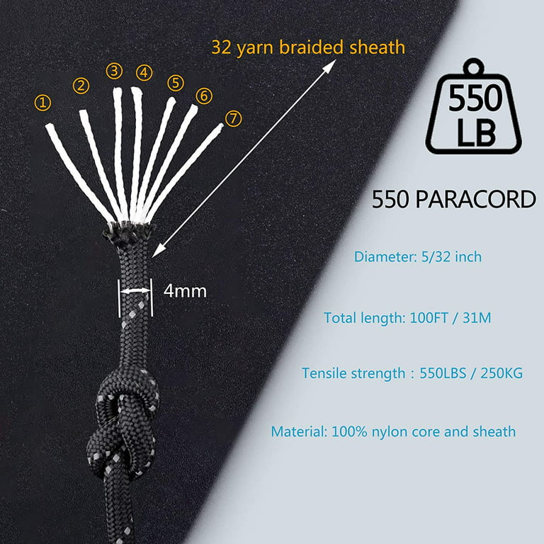 WEREWOLVES Thick Paracord Rope/Parachute Cord 12 Core Nylon