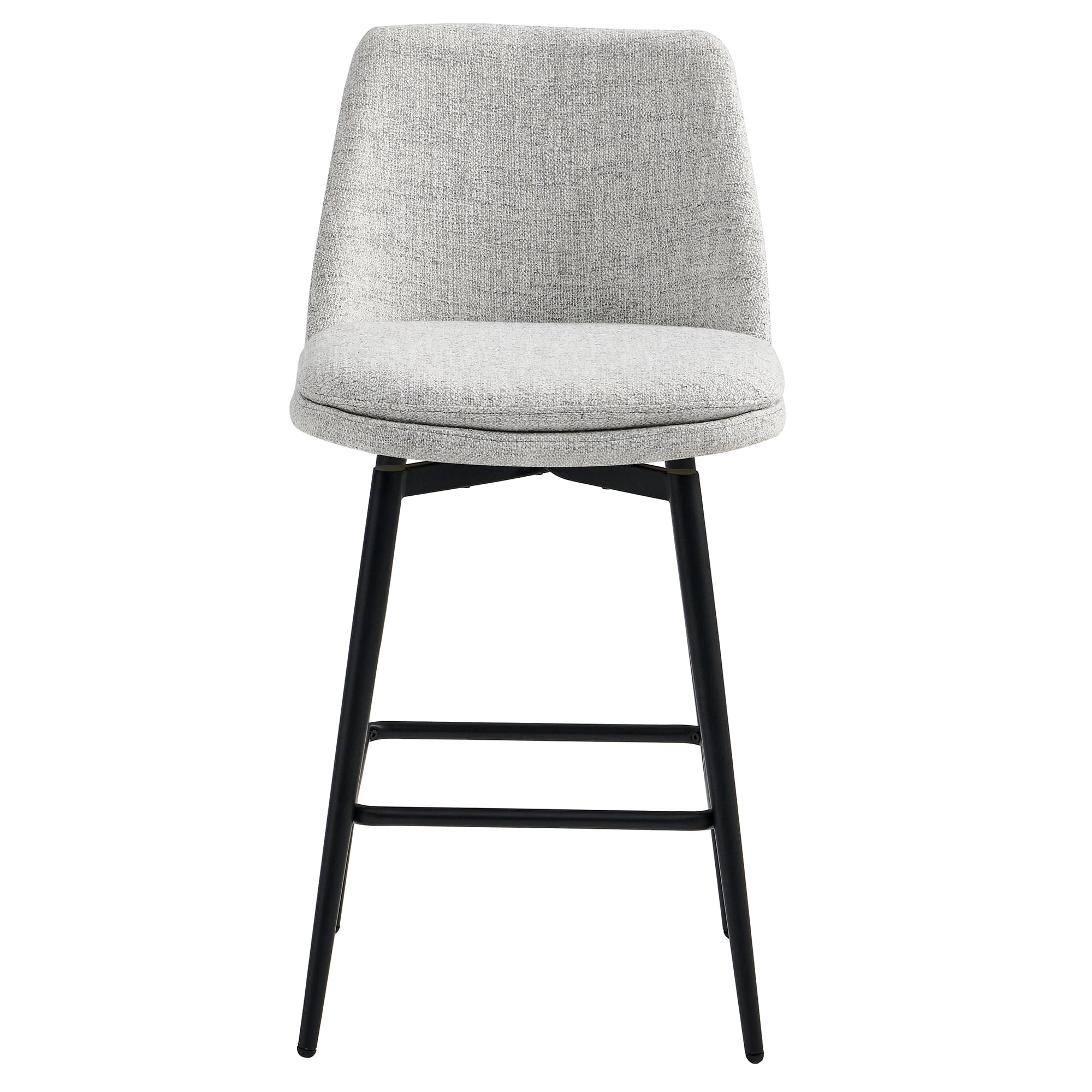 Spruce & Spring Counter Height Swivel Barstool with Curved Back and Metal Legs Set of 3, Cloud Fabric