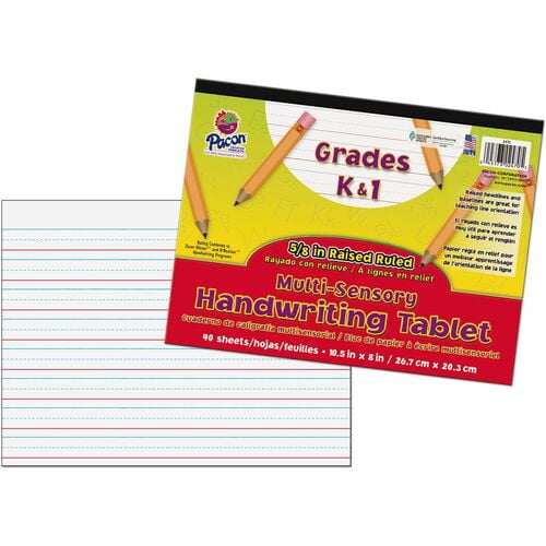 Pacon Multi-Sensory Ruled Handwriting Tablet - Student - 1 Each - White Pacon Multi-Sensory Ruled Handwriting Tablet - Student - 1 Each - White