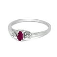 thumbnail image 3 of 10k White Gold Oval Ruby And Diamond Ring, 3 of 6