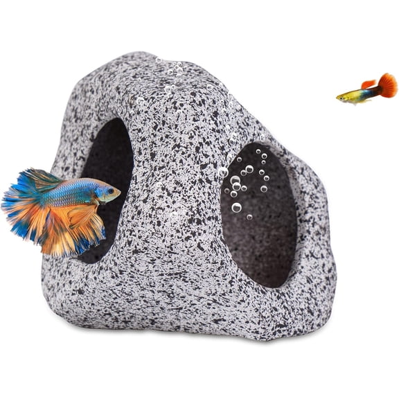 Aquarium Decor Cave Fish Tank Rock Decor for Shrimp Cichlid Betta Hiding Breeding, Fish Bowl Hideout Stones House Medium