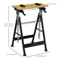 thumbnail image 2 of Adjustable Height Workbench – Portable Work Table with Clamps & Tool Storage | Steel Frame, Natural Wood & Black Finish, 220lb Capacity for Garage, Workshop & DIY Projects, 2 of 7