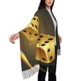 thumbnail image 4 of Honeii Golden Dice Print Scarf Oversized Scarf Tassel Fall Winter Thick Scarf Warm Shawl Women,Women's Scarves & Wraps, 4 of 8