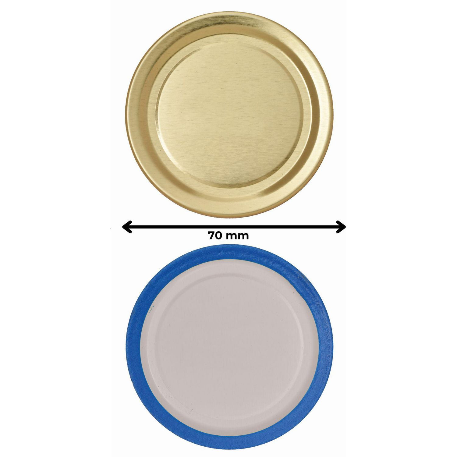 Starfrit 12 Regular Mouth Canning Bands and Lids, 70 mm, Fits Mason Jars, BPA Free, Rust-Resistant, High Pressure Safe, Long-Term Food Preservation, Strong Seal, Blue Rubber Seal