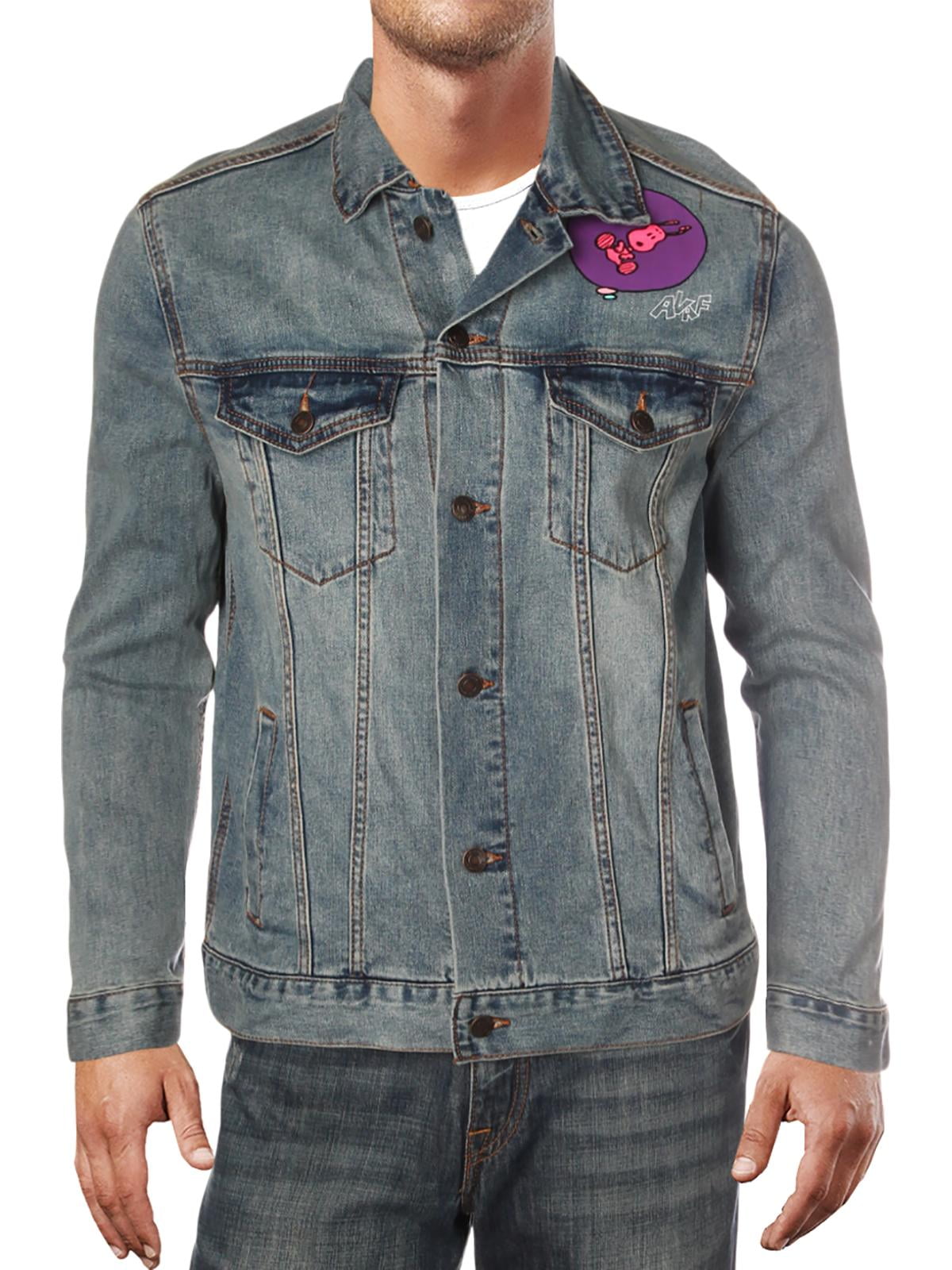 denim graphic trucker jacket