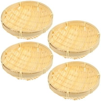 BESTOYARD Snack Tray Mini Woven Tray Orange 4pcs Food Storage Kitchen Use