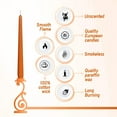 thumbnail image 3 of BOLSIUS 12 Orange Taper Candles - 10 Inch Unscented Smokeless, Dinner Candle Set - Premium European Quality - Dripless Wedding, Party, Home Decor 7.5 Hour Burn Time, 3 of 5