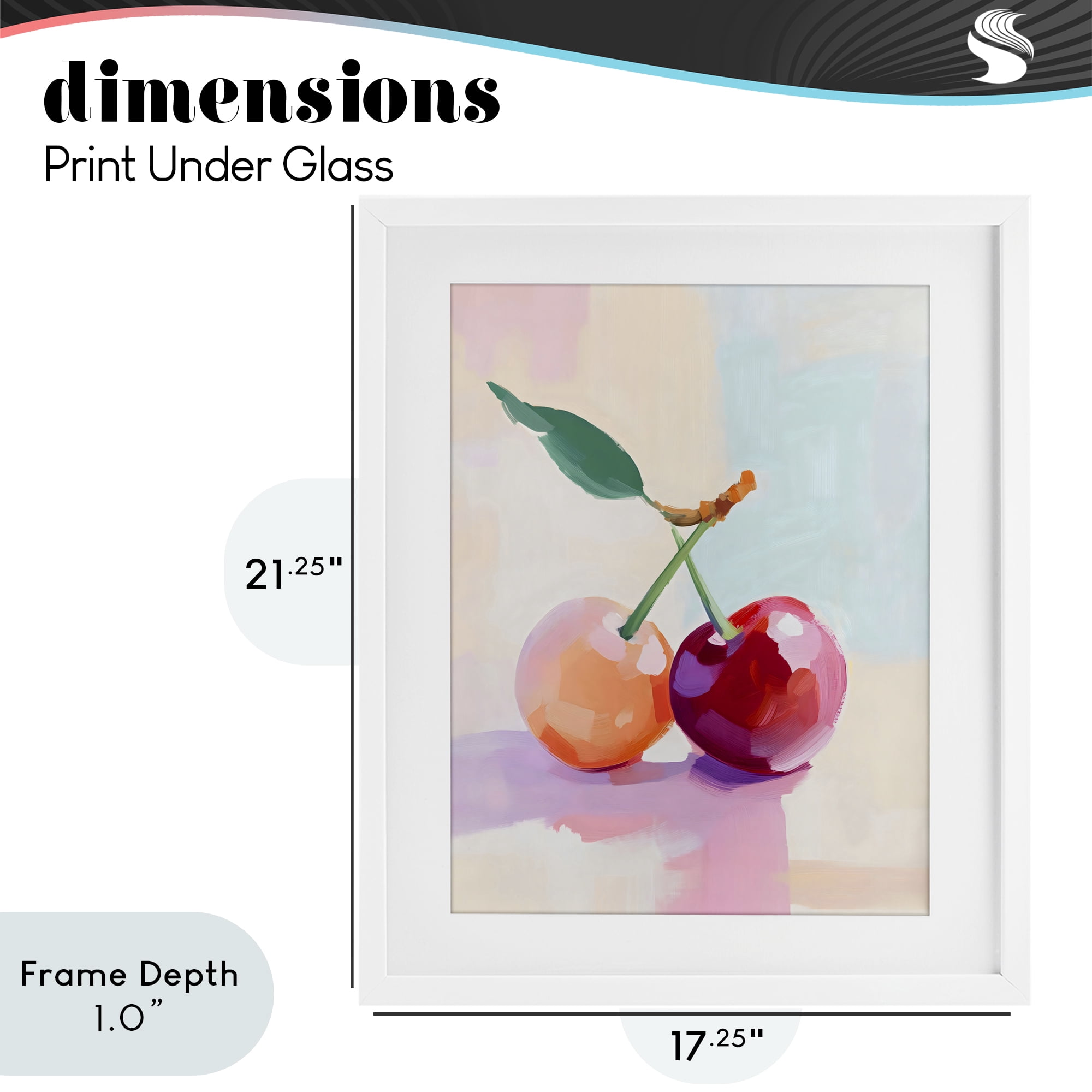Stupell Industries Pastel Cherries Pair White Framed Print Under Glass, design by The Prints Vibe