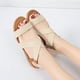 thumbnail image 4 of Sandalias Planas Elásticas para Mujer Elegantes Con Correa Cruzada Viajes Al Aire Libre (Beige 37), 4 of 8