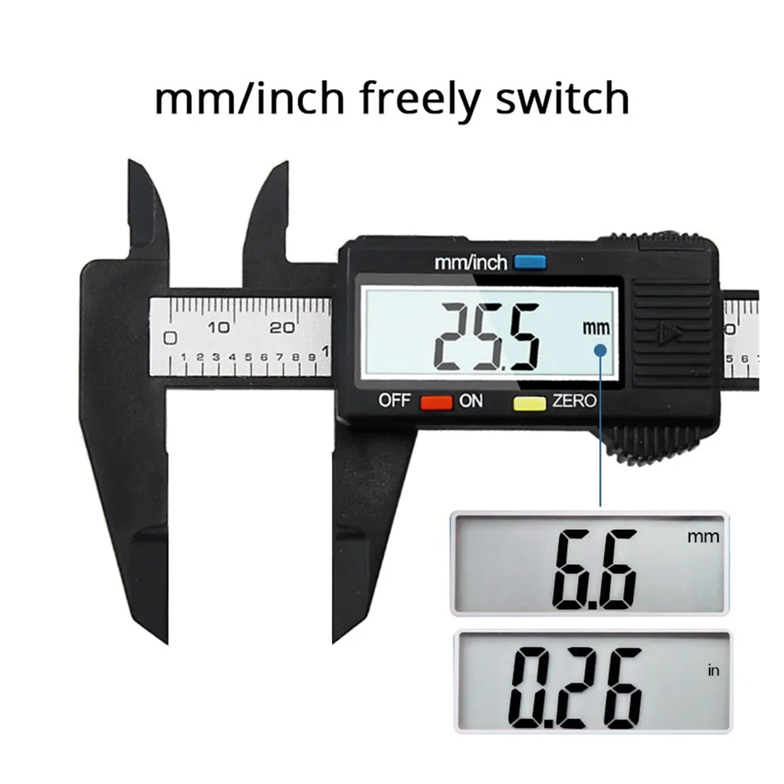 150mm 6 Inch LCD Digital Ruler Electronic Carbon Fiber Vernier Caliper Gauge Micrometer Measuring Tool Calibre Digital Suwmiarka ,Precision Measuring