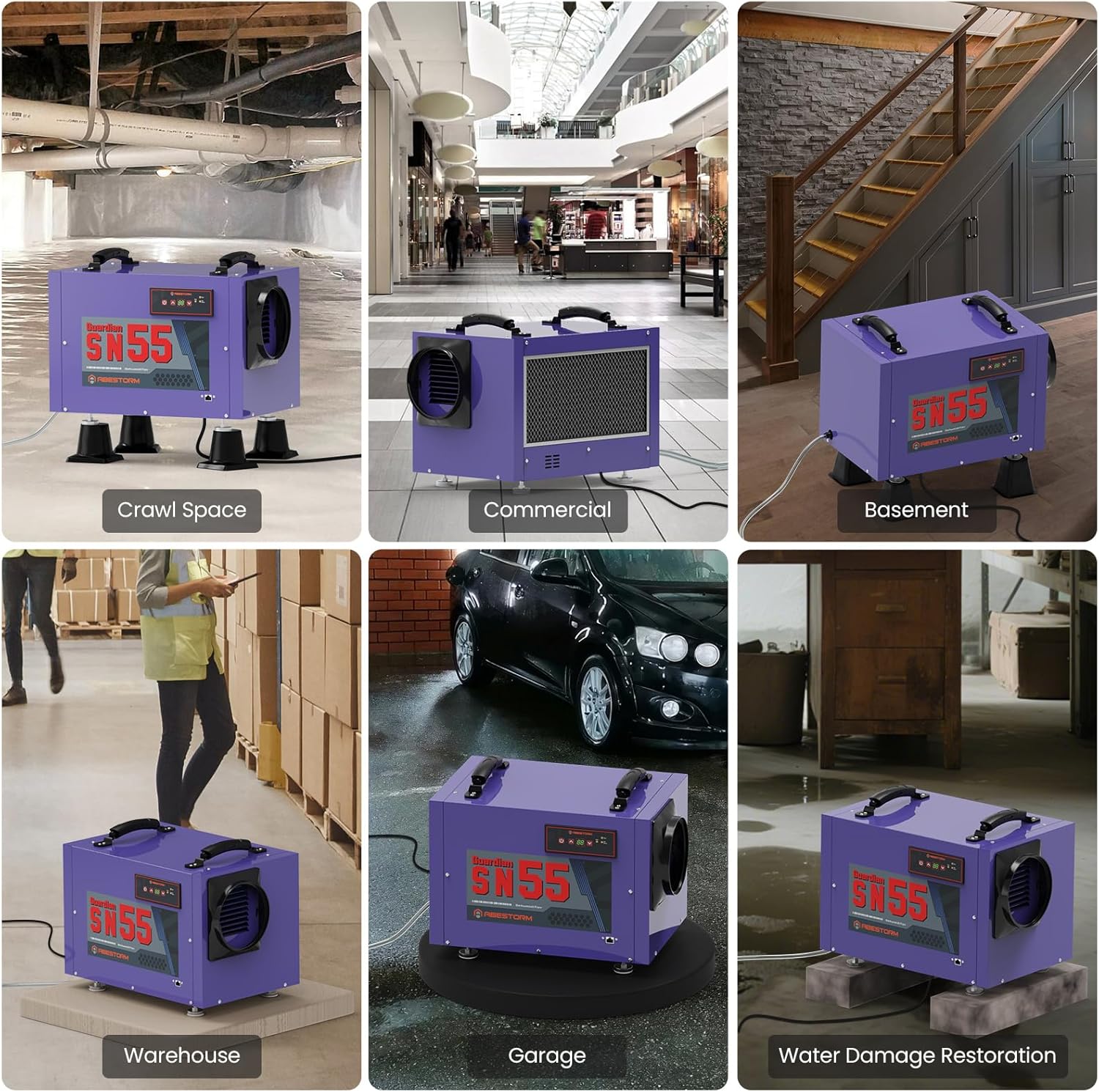 ABESTORM 113 Pint Crawl Space Dehumidifiers Commercial Dehumidifier with Hose, up to 1,200 Sq.ft