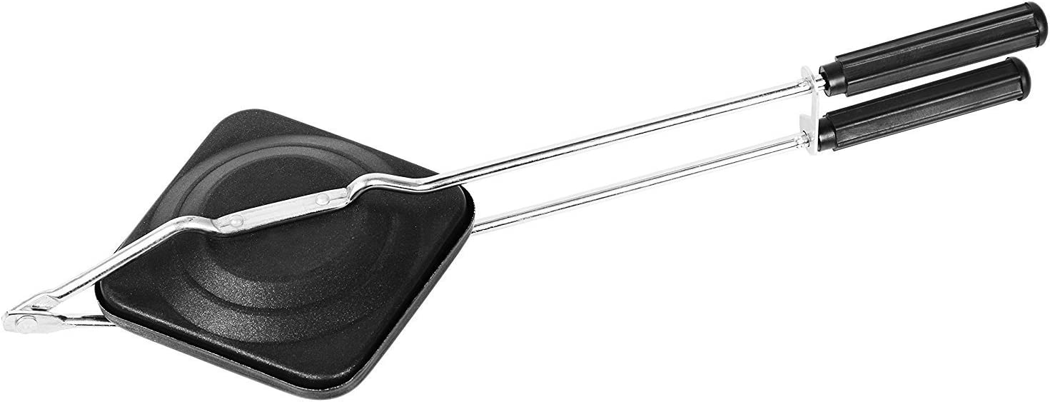 Whopper Non-Stick Grilled Sandwich Toaster with Handle, Stovetop Toasted Sandwich Maker Grill Pan For Adults - Black, 16 inch