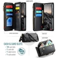 thumbnail image 2 of CaseMe Leather for Samsung Galaxy S26 Ultra 5G Case Wallet【RFID Blocking】with 10-Card Holder Zipper Bills Slot, Soft PU Leather Magnetic Shoulder Wrist Strap  Wallet Case Women,Black, 2 of 9