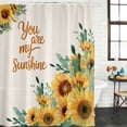 thumbnail image 2 of Sunflower Shower Curtain, Waterproof Shower Curtains for Bathroom, Summer Botanical Farmhouse Yellow Floral Rustic Washable Fabric Bathtub Curtain Set Bath Decor with 12 Hooks Stall 36"x72", 2 of 8