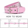 thumbnail image 4 of MGEZCOO Studded Belts Punk Rock Studded Belts with Bright Pyramid Rivets for Men and Women, 4 of 5