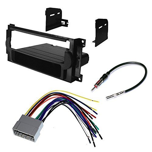 dodge 2006 - 2008 ram p/u car cd stereo receiver dash install mounting kit  + wire harness + radio antenna adapter