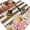 Brown, variant on 2x3 Ft Entryway Area Rug, Spring Bees Daisy Kitchen Rug Runner Washable Floor Mat, Rustic Tulips Dots Brown Striped Burlap Non Slip Indoor Door Mat Throw Carpet for Bathroom Living Room Bedroom