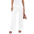 thumbnail image 4 of Women High Waisted Wide Leg Pleated Jeans Loose Elastic Denim Pants with Pockets, 4 of 6