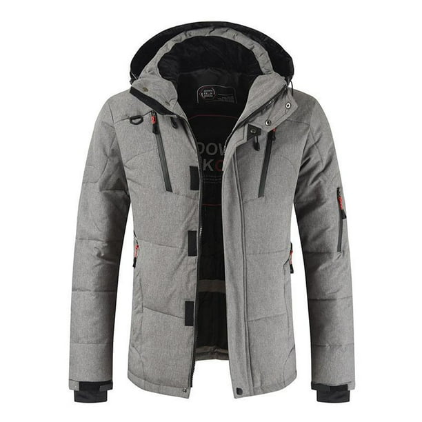 Minnieouse Poliéster Manténgase a la moda y cálido Chaqueta acolchada con capucha cálida Chaquetas acolchadas gruesas con capucha cálidas Abrigos y chamarras gris l
