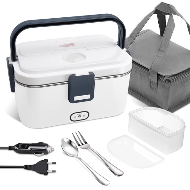 Fiambrera eléctrica de 1,8 l, 12 V/24 V/220 V, 3 en 1, calentador de alimentos con bolsa y contenedor de acero inoxidable 304 desmontable para coche, camión, oficina JFHHH pequeña