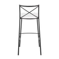 thumbnail image 5 of Modern Charlotte 30" Contemporary Fixed-Height Barstool In Black Metal And White Faux Leather - Set Of 2, 5 of 7