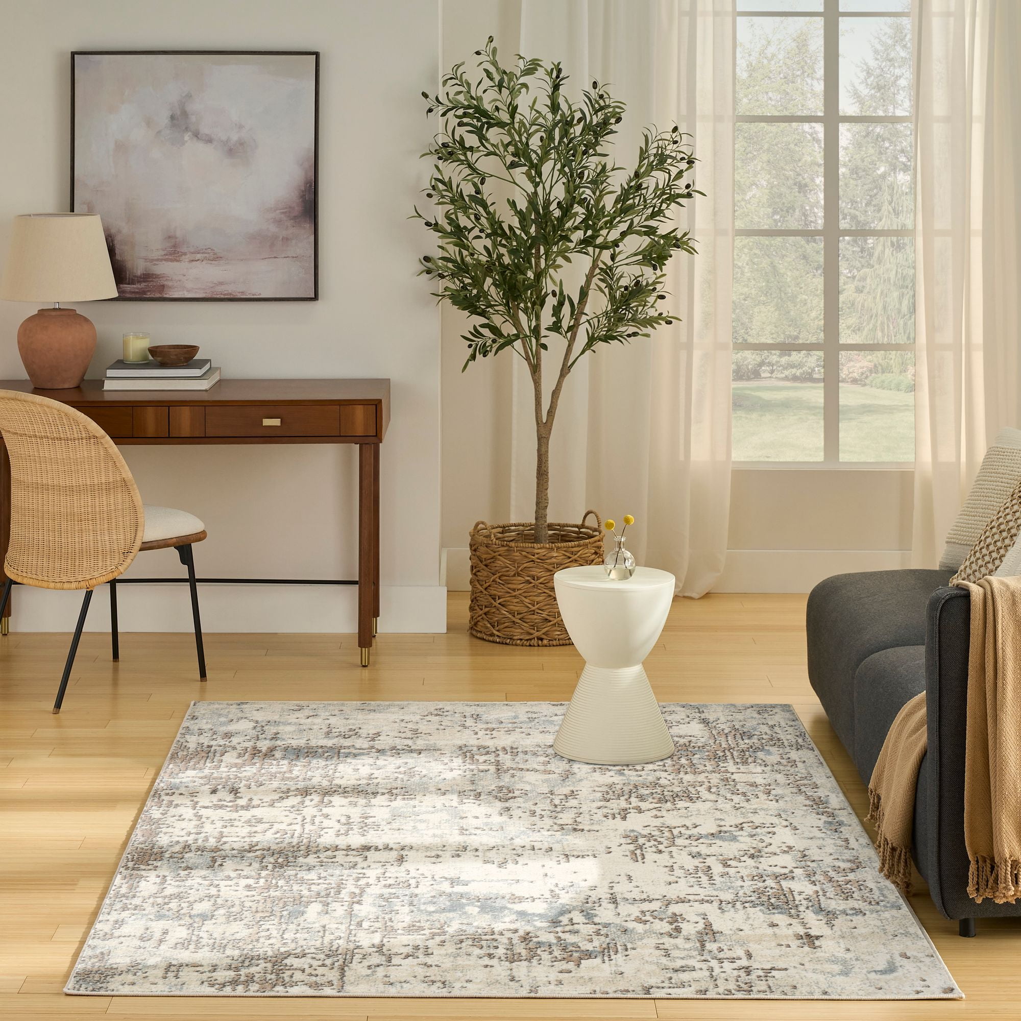 Nourison Concerto 3'9" x 5'9" Ivory Beige Modern Indoor Rug