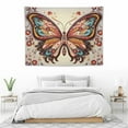 thumbnail image 3 of ONETECH  Boho Tapestry ~ Orange Butterfly Moth Wall Tapestry, Hippie Tapestry with mushroom, plants, tapestry for bedroom Aesthetic Living Room and Dorm, 3 of 7