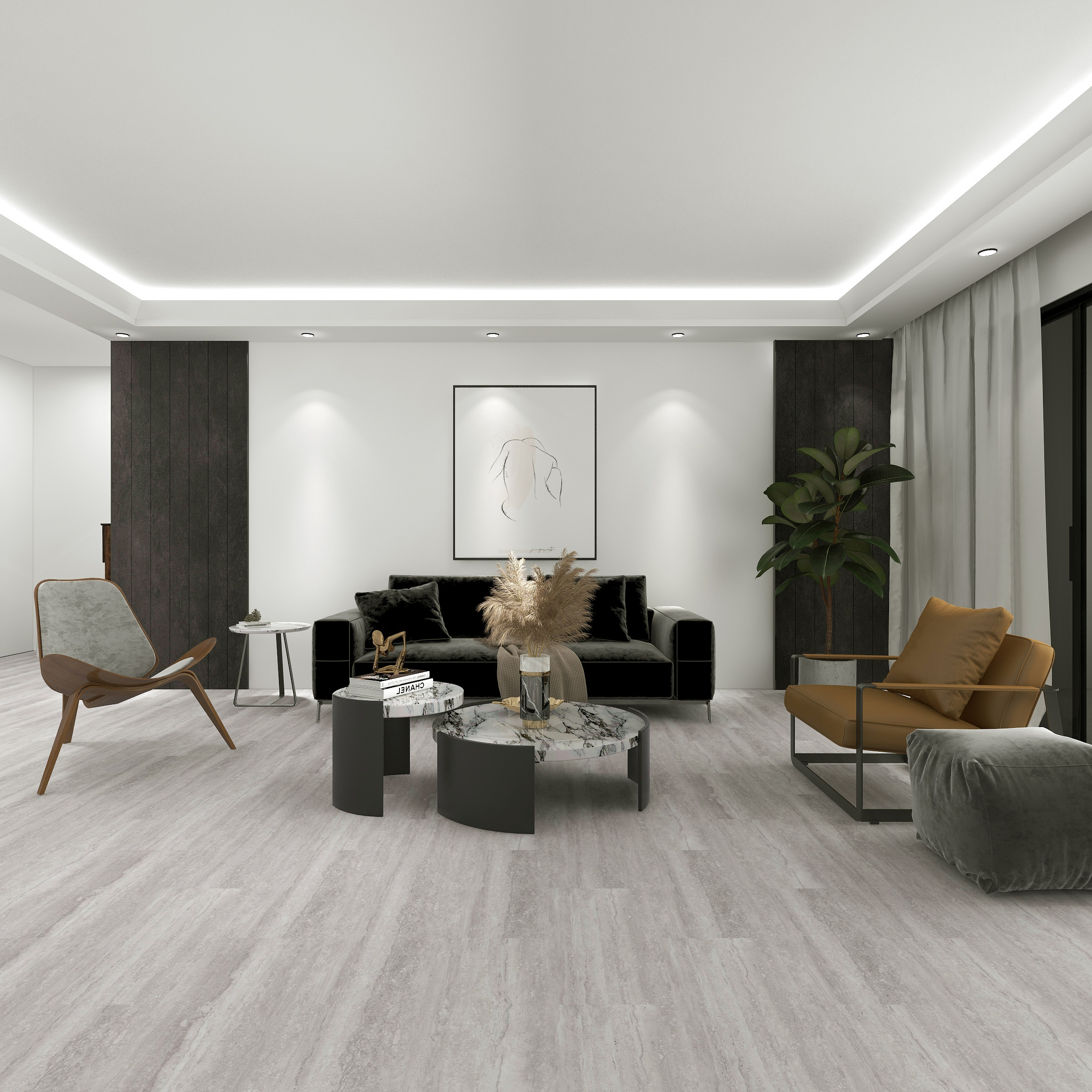 Dekorman Origin Latina Ivory 5mm/12 mil x 12 in. W x 24 in. L Waterproof Click Lock Vinyl Tile Flooring (19.62 sq. sf/case)