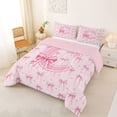 thumbnail image 2 of Erosebridal Pink Bow Tie Initial C Full Size Comforter Sets 3 Pieces For Children Teens,Cute Love Heart Print Bedding Sets For Girls,Pink Reversible, 2 of 6