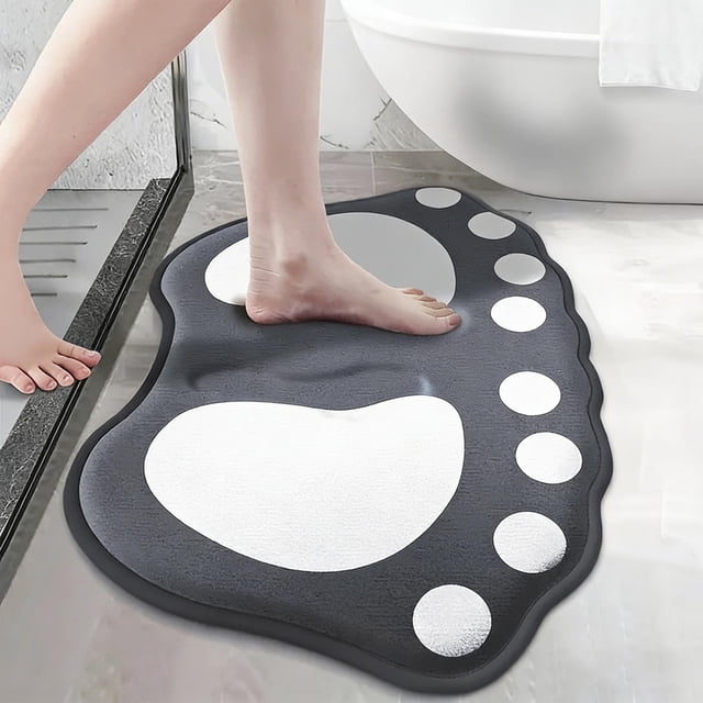 Tapetes De Franela Alfombra de baño de franela gris, antideslizante, absorbente, para el suelo de la puerta del baño (1 unidad) JASKFLY