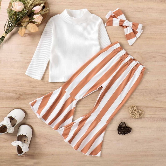Tenues Grande Taille 2 Pcs Saint-Valentin Hiver Filles Garçons Coton Col Rond Manches Longues Pantalon Imprimé Vache Bandeau Ensemble Trois Pièces Mode Filles en Liquidation