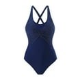 thumbnail image 1 of baikeli Womens One Piece Swimsuits Strappy Push Up Tummy Control Bathing Suits Backless Modest Swim Suits 2025 Beachwear Navy,XL, 1 of 6
