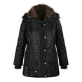 thumbnail image 3 of Gvmfive Women Hooded Faux Fur Long Sleeve Lined Coat Jacket Outwear, 3 of 8