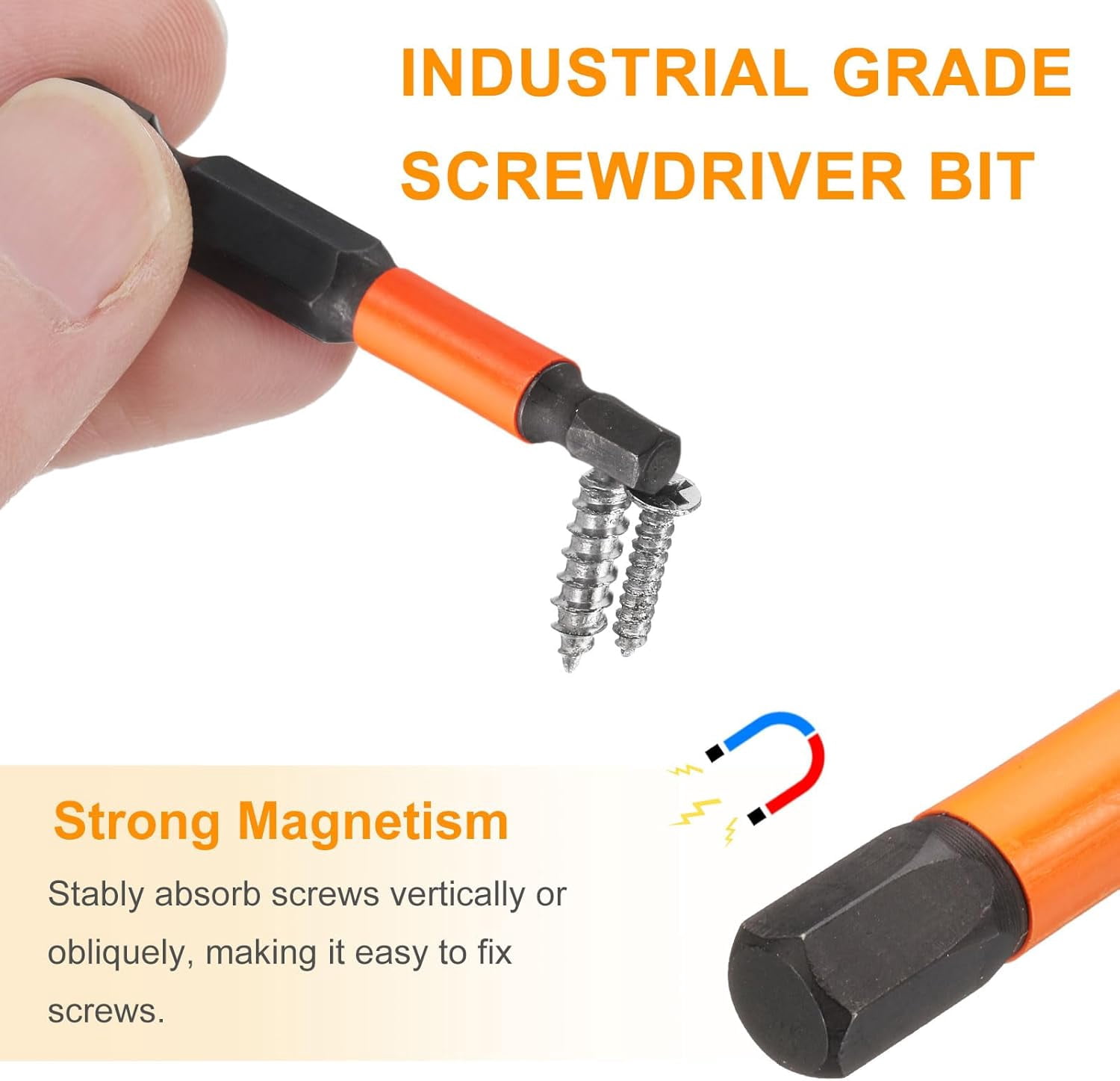 FRKSMD-5pcs Hex Head Wrench Drill Bit 6mm(H6) Metric 1/4" Hex Shank 2"(50mm) Length S2 Steel Magnetic Impact Drivers Screwdriver Bit Hexagon Electric Drill Bits