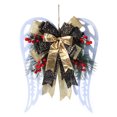 thumbnail image 2 of Christmas & New Year Decorative Bow Wreath Door Hanging with Red Berries, Gold Accents and Elegant Holiday Decoration for Front Porch or Living Room, 2 of 6
