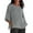 Grey, variant on Women Elegant T-Shirt Solid Color Short Sleeve O-Neck Cotton Casual Split Tshirt Adult Durable Sunsuit Clothes
