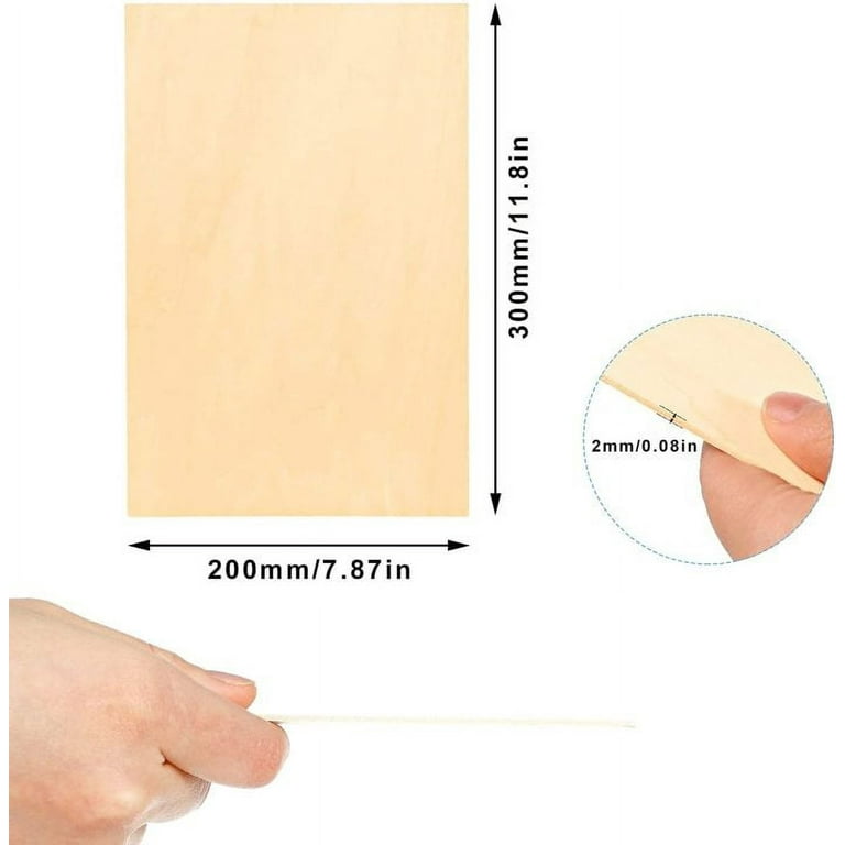 Basswood Sheets 1/8 - 3mm Plywood Sheets, 12 X 12 Inch Basswood Unfinished  For Crafts, Laser Cutting, Engraving, DIY Arts, Drawing