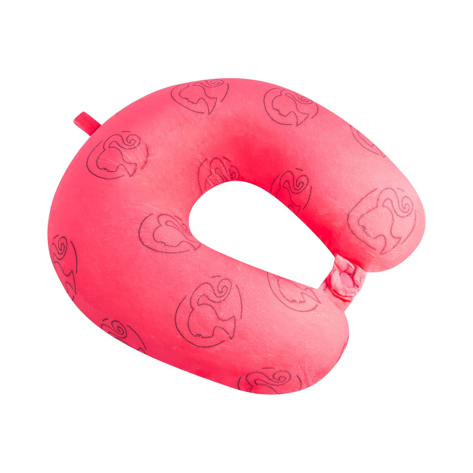 Barbie Neck Pillow, Memory Foam Travel Accessories for Airplane, Car and Office, Comfortable and Breathable, Pink