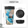 thumbnail image 3 of Picia Vintage Map Travel Essentials Pattern 500ml Carry Insulated Coffee Mug, Stainless Steel Travel Mug with Hidden Handle, Leak-Proof for Car, Office, Home, and Outdoor Use, 3 of 8
