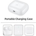 thumbnail image 4 of CNKOO Étui de Recharge Sans Fil pour AirPods Pro compatible avec Étui de Recharge AirPods Remplacement Batterie Intégrée 660 mAh Bouton de Synchronisation d'Appairage Bluetooth (Blanc), 4 of 7